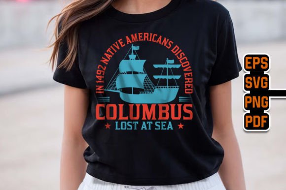 Columbus Lost at Sea T-Shirt Design