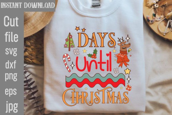 Days Until Christmas Retro Sublimation Graphics