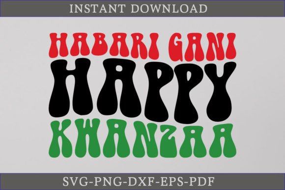 Habari Gani Happy Kwanzaa Retro Shirt Graphics