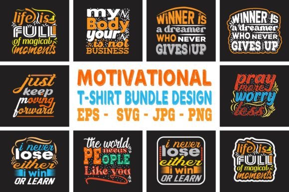 Motivational Typography T-Shirt Bundle