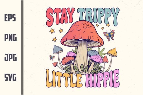 Mushroom Vintage T Shirt Design: Graphics for Print Templates