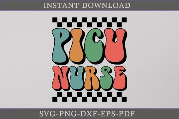 PICU Nurse Retro SVG Shirt Graphics & T-Shirt Designs