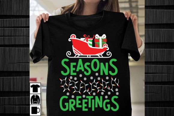 Seasons Greetings SVG Design: Graphics & T-Shirt Designs